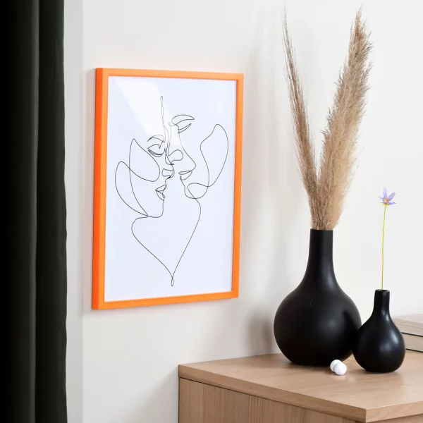 Holz Bilderrahmen Neon 10x10 cm | neonorange | Normalglas (2 mm)