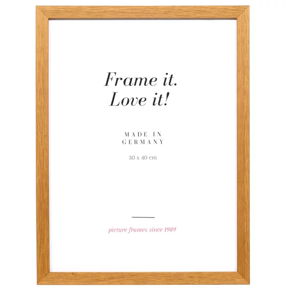 Cadre en bois Lorraine 30x40 cm | chêne | verre standard (2 mm)