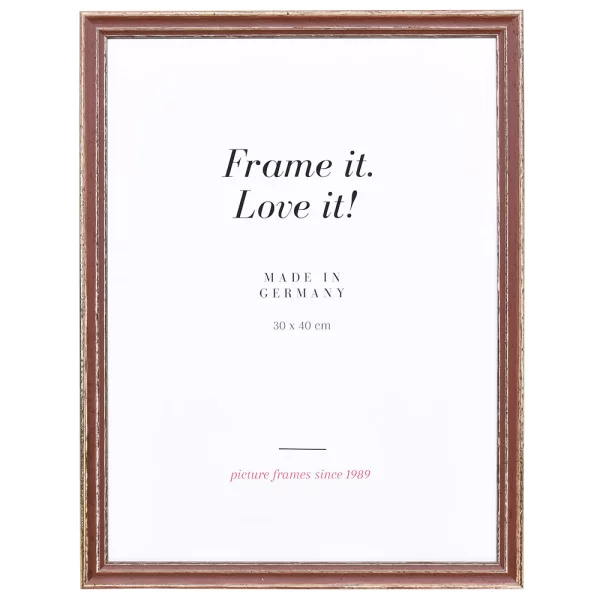Cadre en bois Dijon sur mesure brun | verre standard (2 mm)