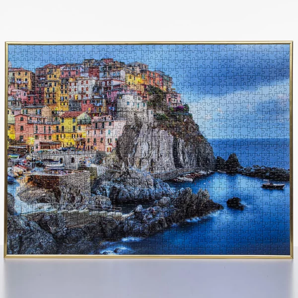 Cadre en plastique pour puzzles de 100 à 500 pièces 24,3x36 cm | or | verre synthétique (1,5 mm)