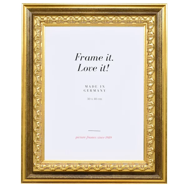 Cadre en bois Orsay sur mesure or | verre standard (2 mm)