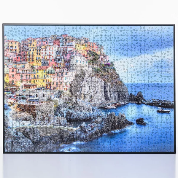 Cadre en aluminium pour puzzles - format non standard jusqu'à 100x140 cm noir mat | verre synthétique (1,5 mm)