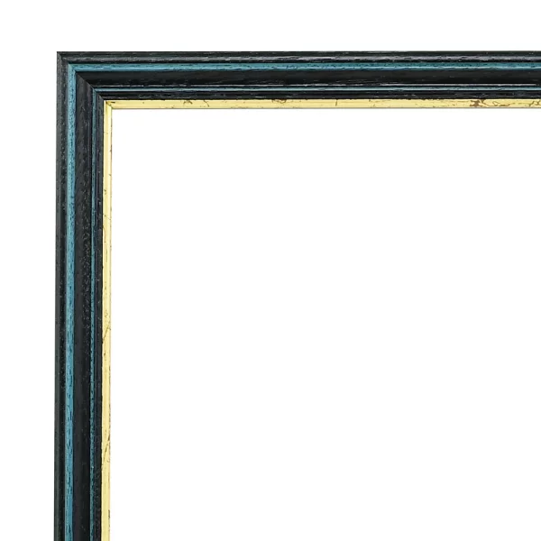 Spiegelrahmen Toulouse 30x45 cm | blau-gold | Spiegel (3 mm)