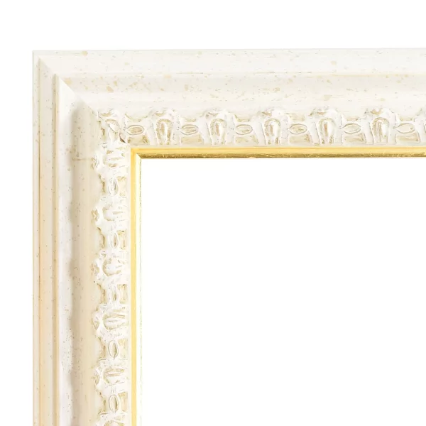 Cadre pour miroir Orsay sur mesure blanc-or | miroir (3 mm)