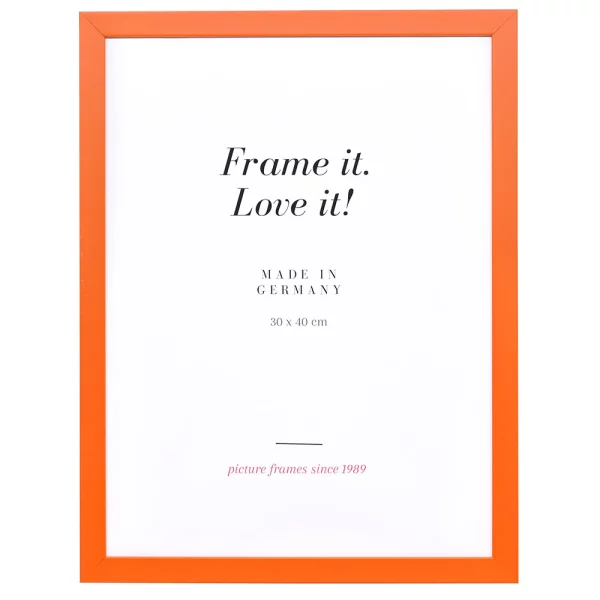 Cadre en bois Top Cube sur mesure orange | verre standard (2 mm)