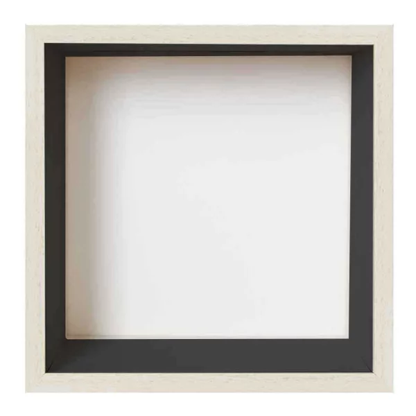 Cadre Unibox 20x20 cm | blanc-noir | verre standard (2 mm)