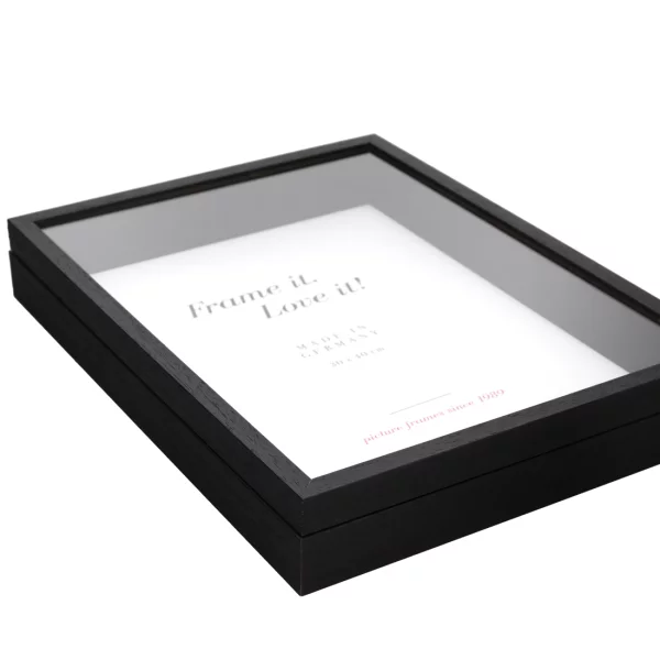 Sonderangebot Unibox 3D-Bilderrahmen - 60x80 cm 60x80 cm | Schwarz-Schwarz | Normalglas (2 mm)