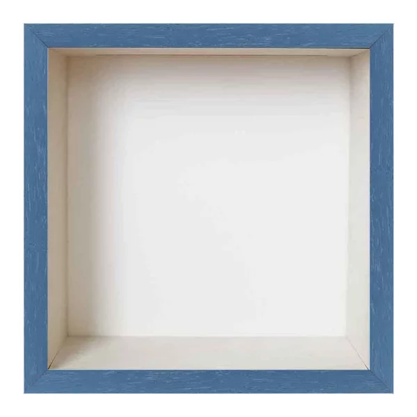Cadre Unibox sur mesure bleu-blanc | verre standard (2 mm)
