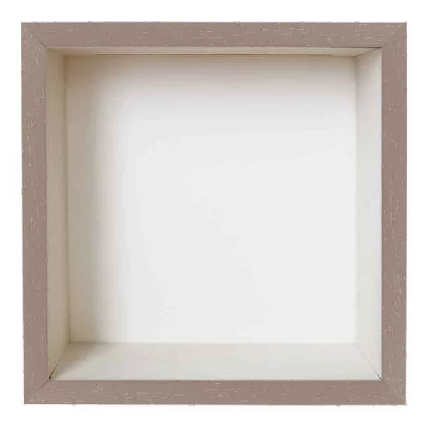 Cadre Unibox sur mesure brun-blanc | verre standard (2 mm)