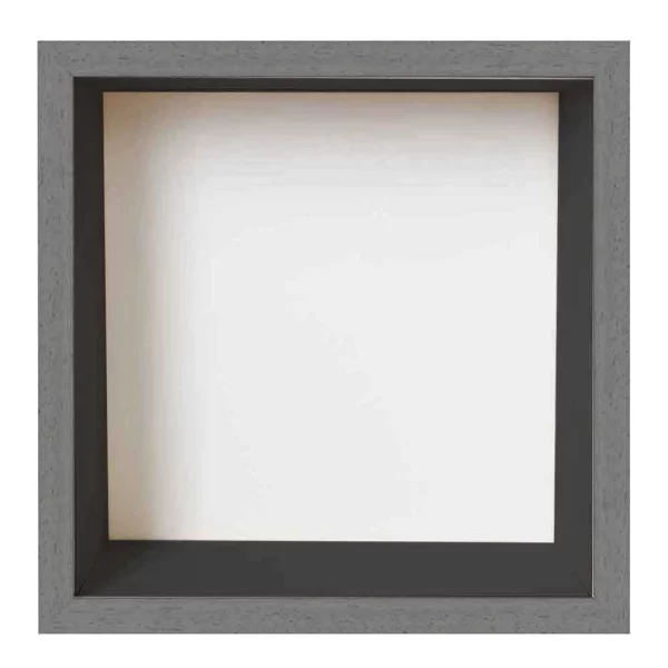 Cadre Unibox sur mesure gris clair-noir | verre standard (2 mm)