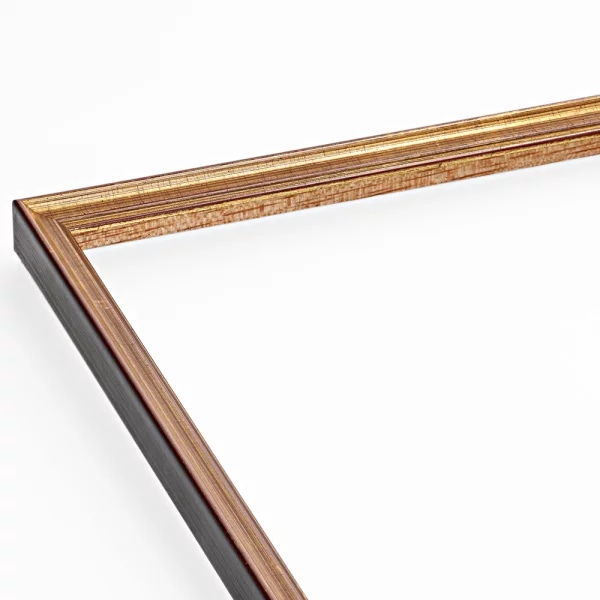 Barockrahmen Genf 21x29,7 cm (A4) | Antikgold auf Englischrot | Normalglas (2 mm)