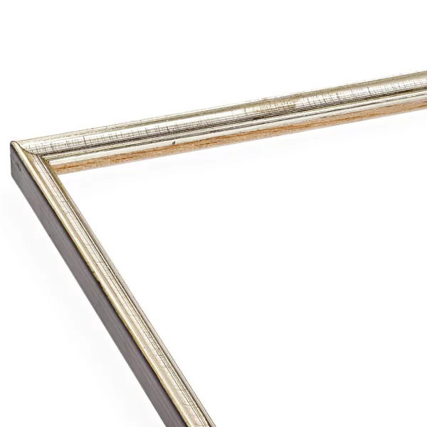 Barockrahmen Genf 21x29,7 cm (A4) | Warmsilber, geritzt | Normalglas (2 mm)