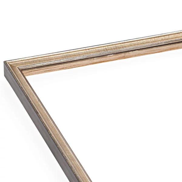 Barockrahmen Genf nach Maß antiksilber, geritzt | Normalglas (2 mm)