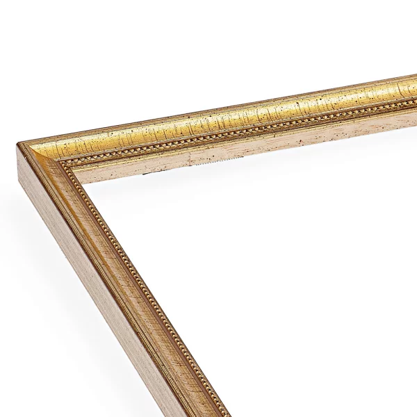 Barockrahmen Uster 20x30 cm | Antikgold mit Perle | Normalglas (2 mm)