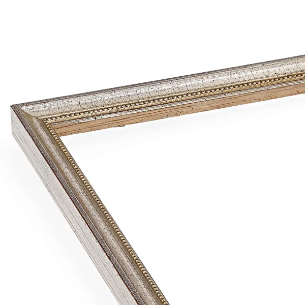 Barockrahmen Uster 20x30 cm | Antiksilber mit Perle | Normalglas (2 mm)