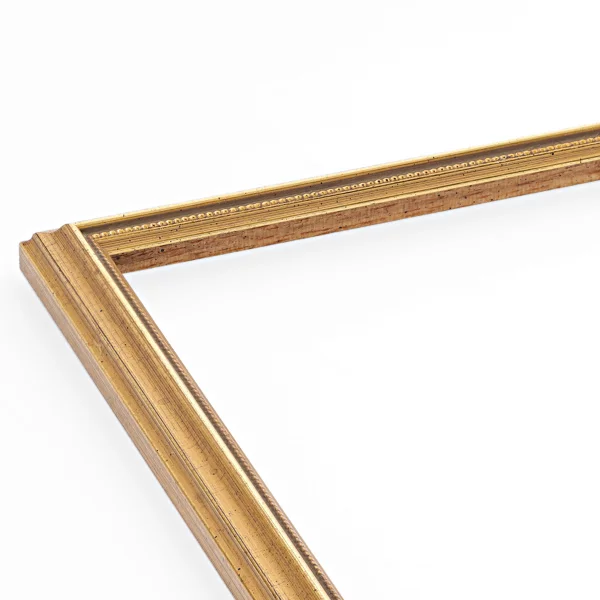 Barockrahmen Lancy nach Maß Antikgold, mit Perle | Normalglas (2 mm)