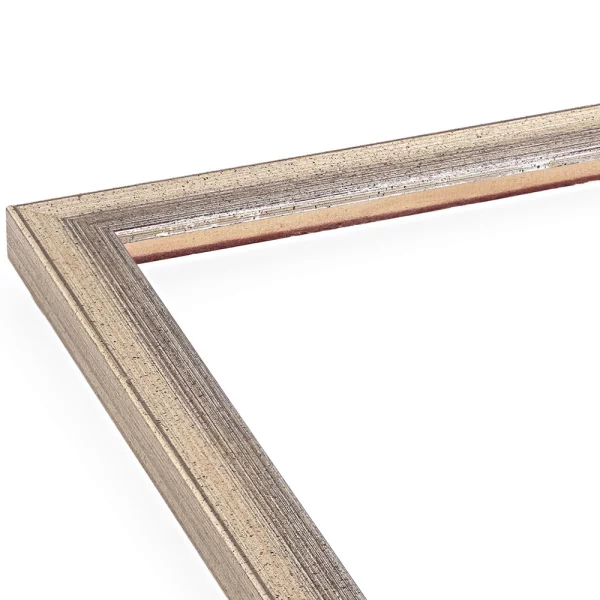 Holzrahmen Baar 20x30 cm | Antiksilber auf Mahagonirot, durchgerieben | Leerrahmen (ohne Glas und Rückwand)