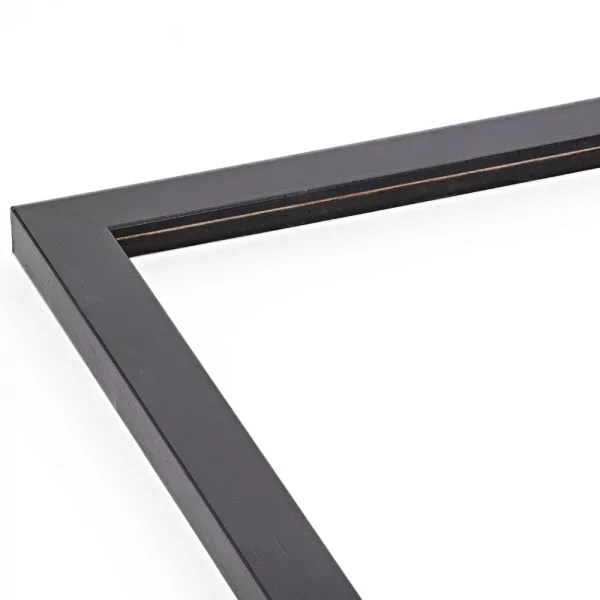 Holzrahmen Baar 42x59,4 cm (A2) | Schwarz natur, seidenmatt | Normalglas (2 mm)