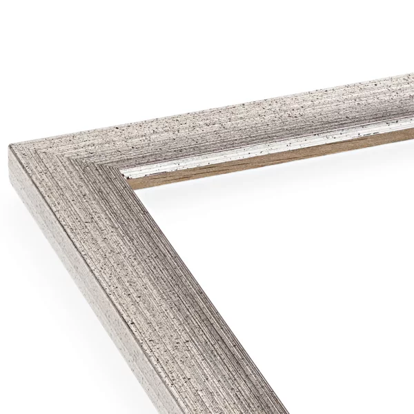 Holzrahmen Bellinzona 20x30 cm | Antiksilber auf Mahagonirot, durchgerieben | Leerrahmen (ohne Glas und Rückwand)