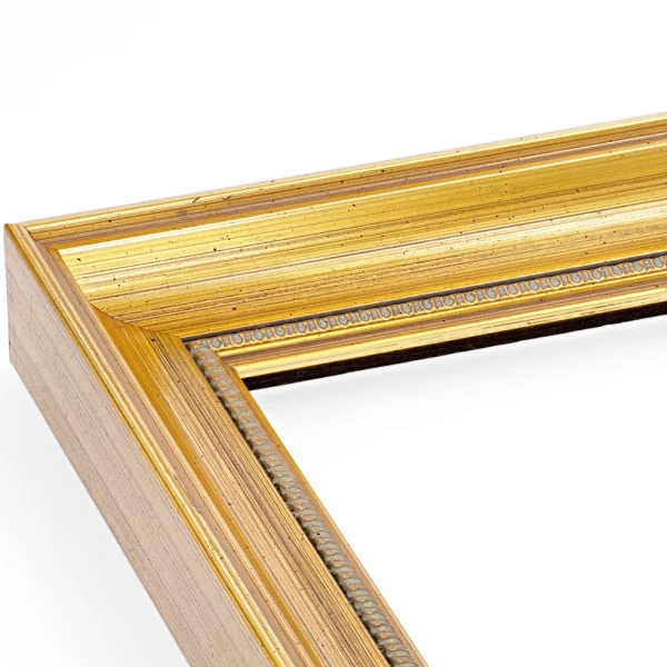 Barockrahmen Steffisburg 50x70 cm | altgold mit Wasserblattverzierung, patiniert | Normalglas (2 mm)