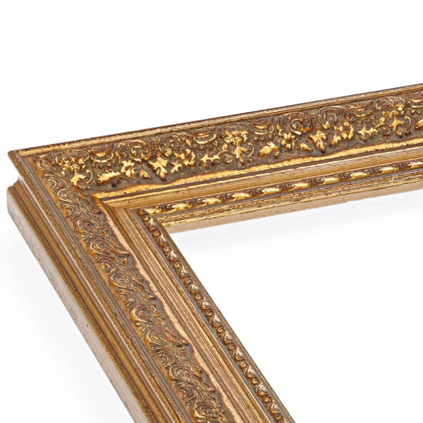 Barockrahmen Pratteln nach Maß altgold verziert, flaemischer Barock | Normalglas (2 mm)