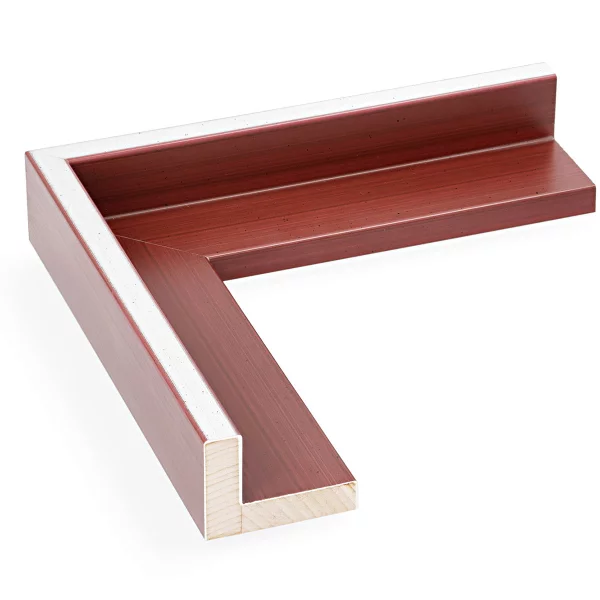 Schattenfugenrahmen Schlieren 60x80 cm | Silber auf Bordeauxrot | Leerrahmen (ohne Glas und Rückwand)