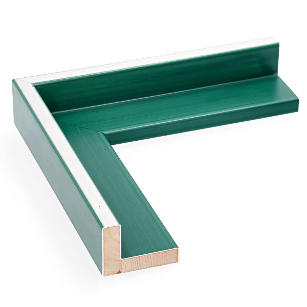 Schattenfugenrahmen Schlieren 20x30 cm | Silber auf Grasgruen | Leerrahmen (ohne Glas und Rückwand)