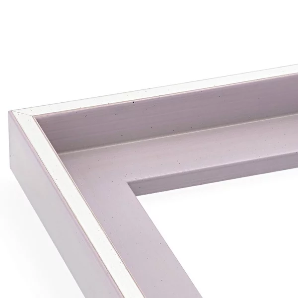 Schattenfugenrahmen Schlieren 60x80 cm | Silber auf leichtem Lila | Leerrahmen (ohne Glas und Rückwand)