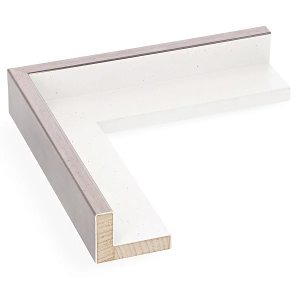 Schattenfugenrahmen Schlieren 20x30 cm | Stahlgrau auf Perlweiß | Leerrahmen (ohne Glas und Rückwand)