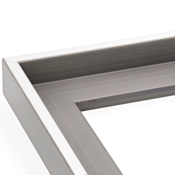 Schattenfugenrahmen Schlieren nach Maß Silber auf lichtem Grau | Leerrahmen (ohne Glas und Rückwand)