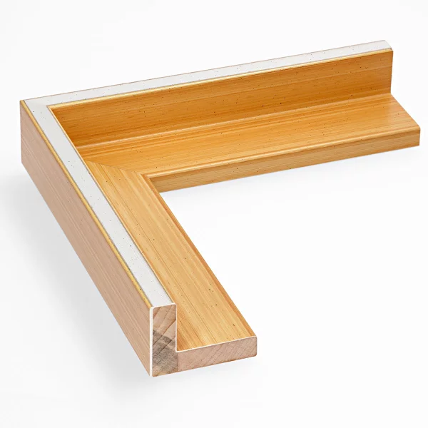 Schattenfugenrahmen Schlieren nach Mass Silber auf Sand | Leerrahmen (ohne Glas und Rückwand)