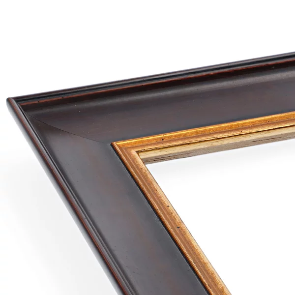 Barockrahmen Spiez 29,7x42 cm (A3) | Kasseler Braun, vorne Gold | Normalglas (2 mm)