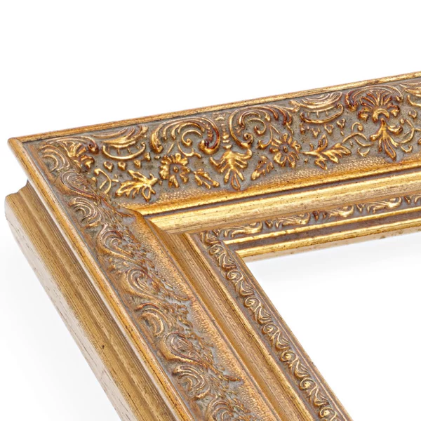 Barockrahmen Davos 20x30 cm | altgold verziert, flaemischer Barock | Normalglas (2 mm)