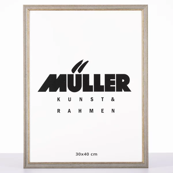 Holz Bilderrahmen Thüringen nach Maß Grau | Normalglas (2 mm)