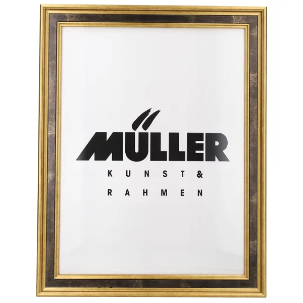 Cadre en bois Brême sur mesure or-brun | verre standard (2 mm)
