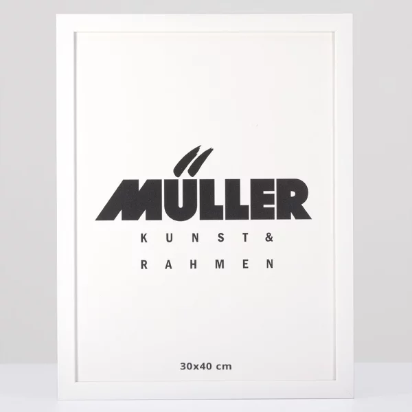 Holz Bilderrahmen Berlin 15x20 cm | Weiß | Antireflexglas mattiert (2 mm)