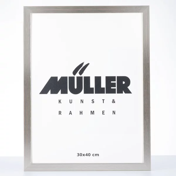 Holz Bilderrahmen Berlin 15x20 cm | Weißgold | Antireflexglas mattiert (2 mm)
