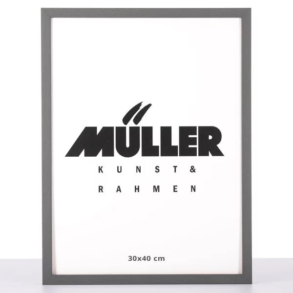 Cadre en bois Bavière 20x30 cm | gris foncé | verre standard (2 mm)
