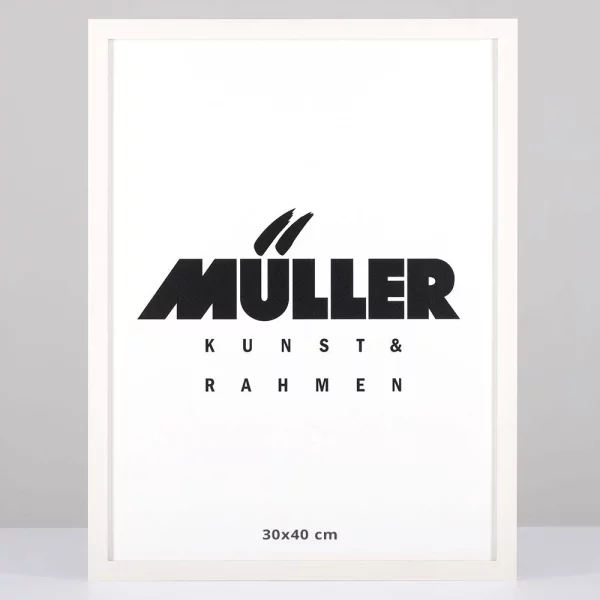 Cadre en bois Bavière 20x30 cm | blanc chaux | verre standard (2 mm)