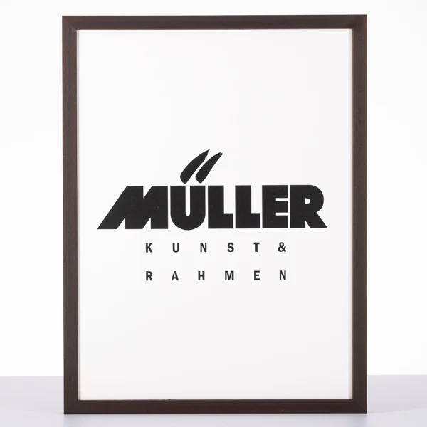Cadre en bois Bavière sur mesure noir brun | verre standard (2 mm)