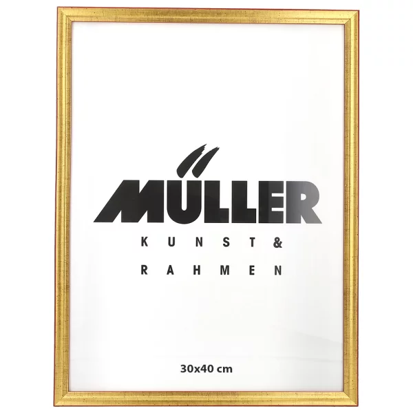 Cadre en bois Saxe Anhalt 60x70 cm | or rouge antique | verre acrylique UV 90 (3 mm)
