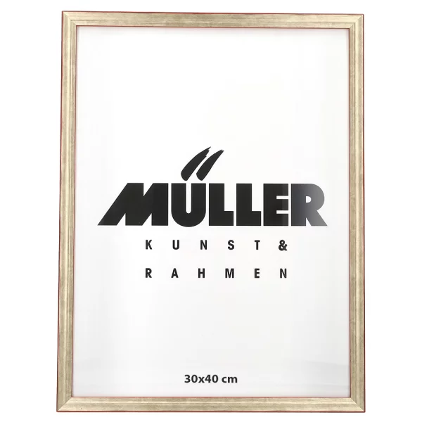 Cadre en bois Saxe Anhalt 60x70 cm | or blanc mat | verre acrylique UV 90 (3 mm)
