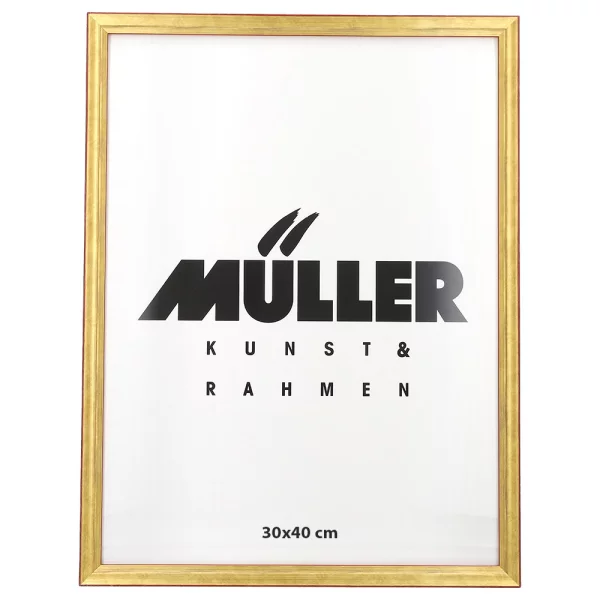 Cadre en bois Saxe Anhalt sur mesure or rouge mat | verre antireflet mat (2 mm)