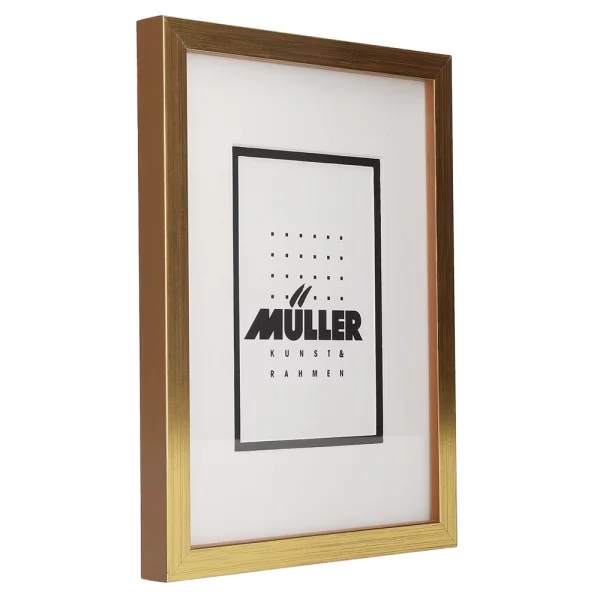 Cadre pour cartes postales (10x15 cm), avec passe-partout 18x24 cm (10x15 cm) | or + passe-partout noir+blanc | verre standard (2 mm)