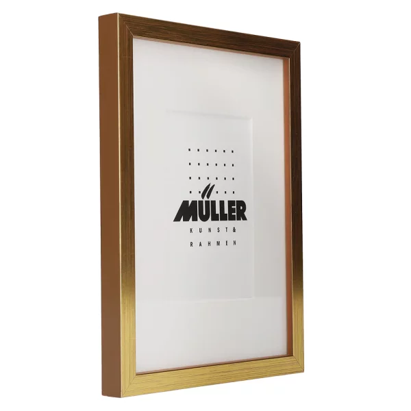 Cadre pour cartes postales (10x15 cm), avec passe-partout 18x24 cm (10x15 cm) | or + passe-partout 1x blanc | verre standard (2 mm)