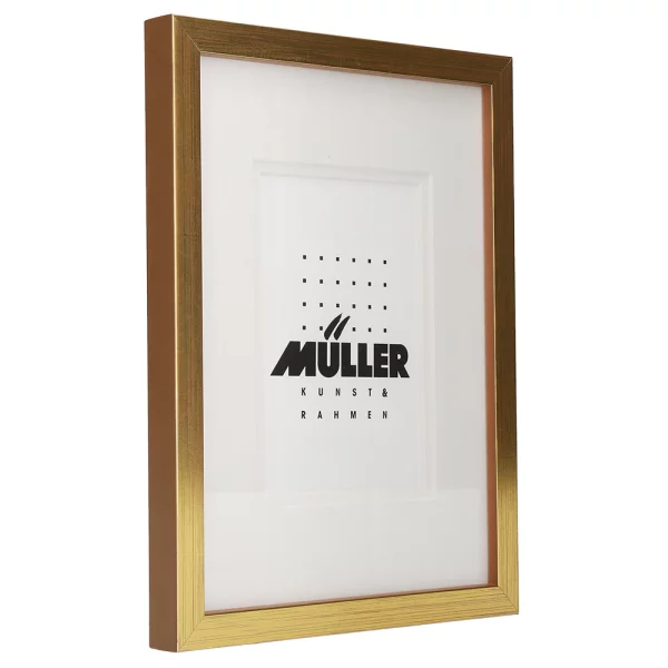 Cadre pour cartes postales (10x15 cm), avec passe-partout 18x24 cm (10x15 cm) | or + passe-partout 2x blanc | verre standard (2 mm)