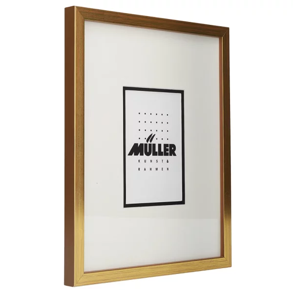 Cadre pour cartes postales (10x15 cm), avec passe-partout 24x30 cm (10x15 cm) | or + passe-partout 1x blanc | verre standard (2 mm)