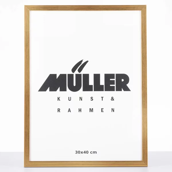 Cadre en bois Saxe sur mesure or rouge brillant | verre antireflet mat (2 mm)