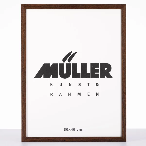 Holz Bilderrahmen Sachsen nach Maß Wenge | Antireflexglas mattiert (2 mm)