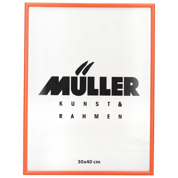 Cadre en bois Hesse sur mesure orange | verre standard (2 mm)